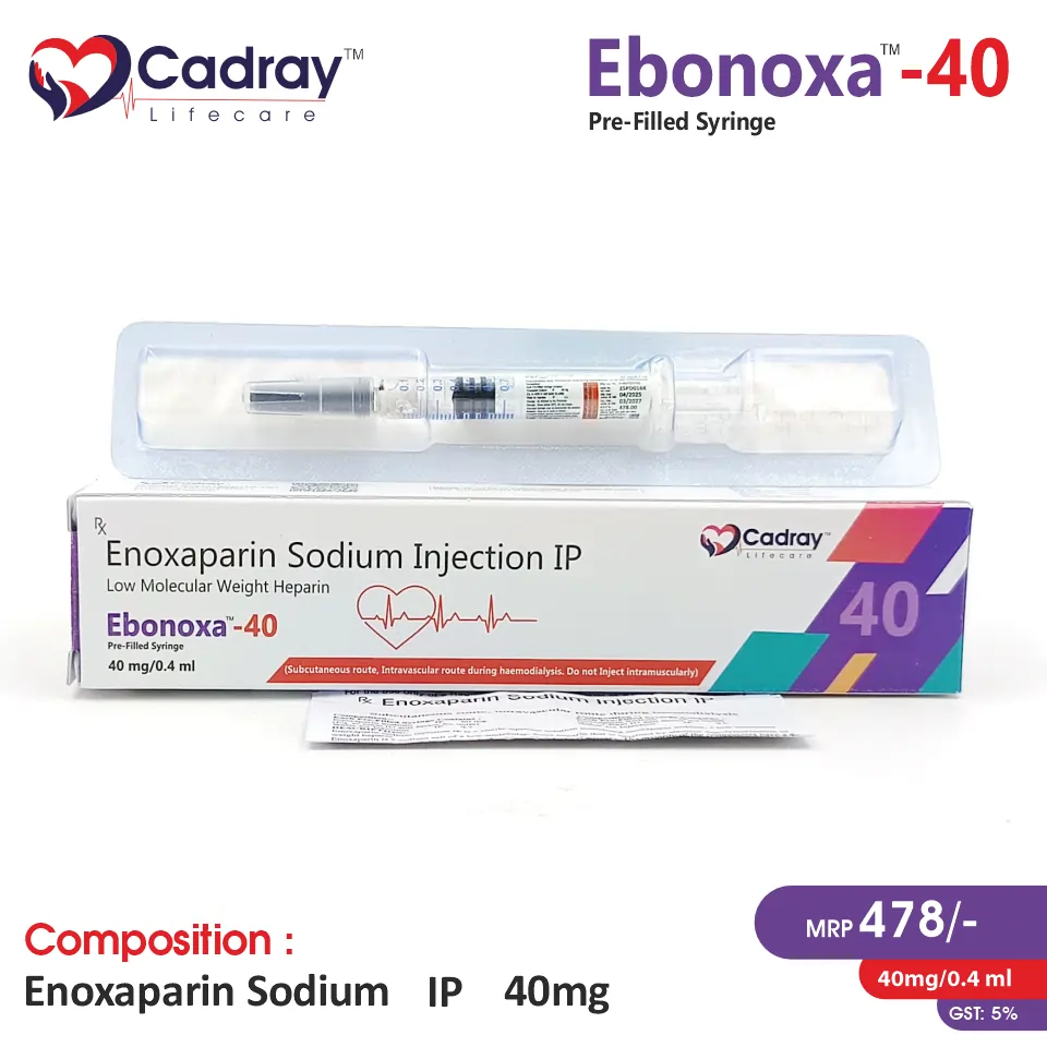 Enoxaparin (40mg) Injection at the best price in PCD Pharma Franchise for Anticoagulant and Blood Thinner.